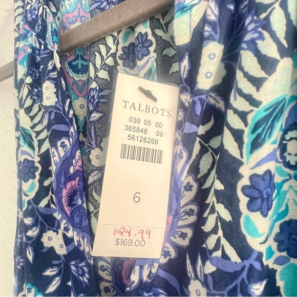 TALBOTS 100% Cotton Maxi Dress- Floret Medallion Size 6 - Picture 6 of 11